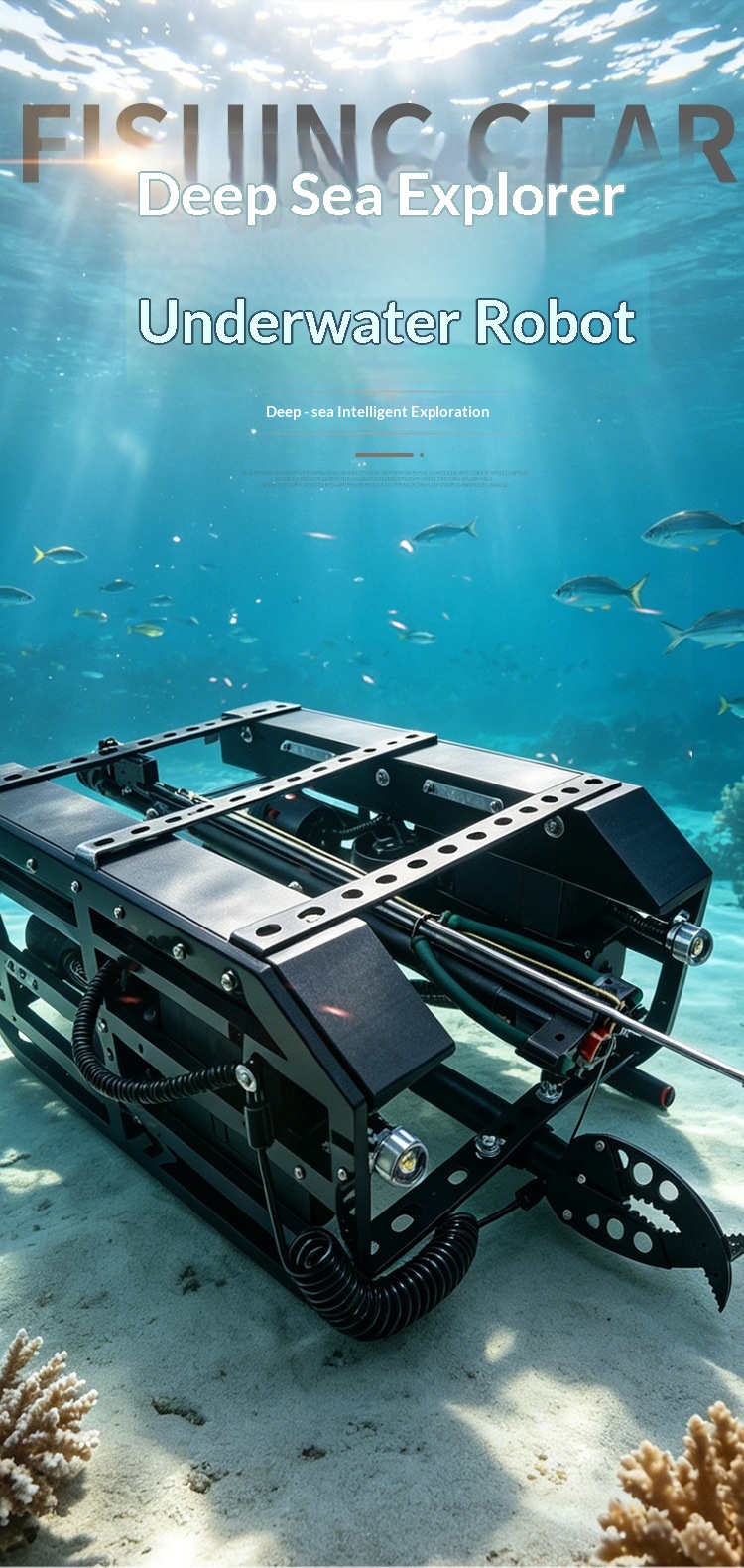 Underwater Drone With Robotic Arm - หุ่นยนต์ใต้น้ำสำหรับจับปลา ตรวจจับภาพ ค้นหา กู้ภัย ดรอนจับปลา พร้อมแขนกลไกพลาสติก