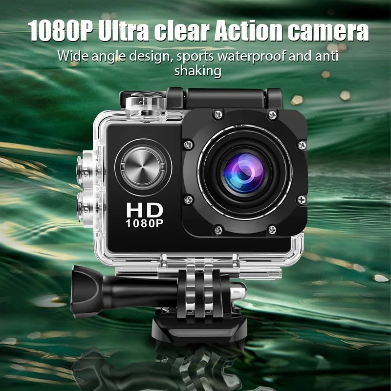 Underwater Fishing Camera 4K - กล้องบันทึกภาพกีฬาแบบกันน้ำขนาดกะทัดรัด 4K HD พร้อมหน้าจอในตัว สำหรับดำน้ำ ขี่จักรยาน