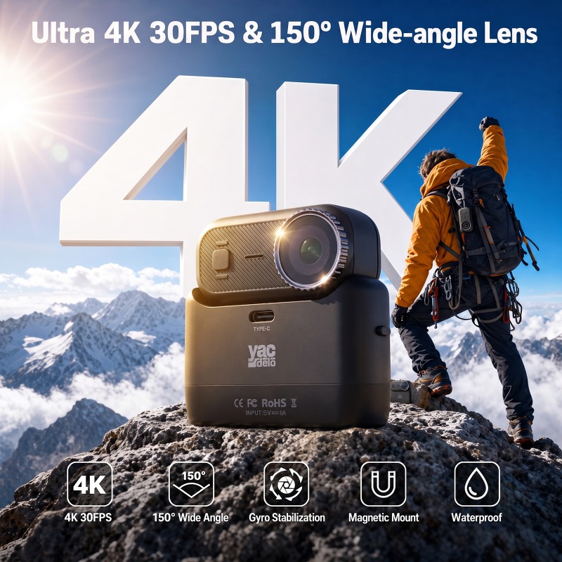 Underwater Fishing Camera 4K - กล้องแอคชั่น APEX Action 4K กล้องมินิ POV
