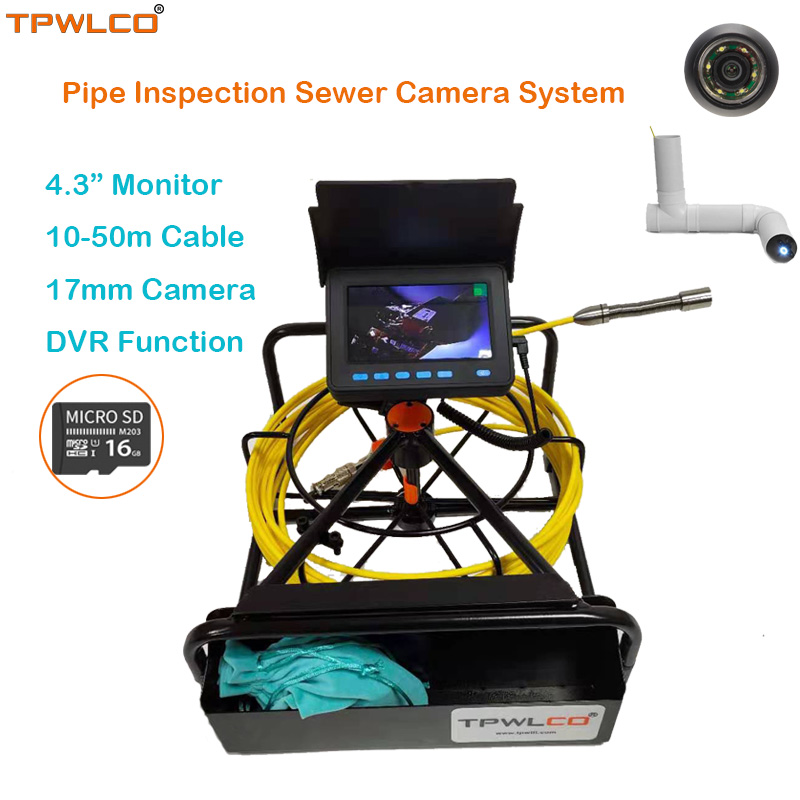 Underwater Inspection Camera 50M - ระบบตรวจสอบท่อกันน้ำขนาด 4.3 นิ้ว รองรับ DVR พร้อมการ์ด