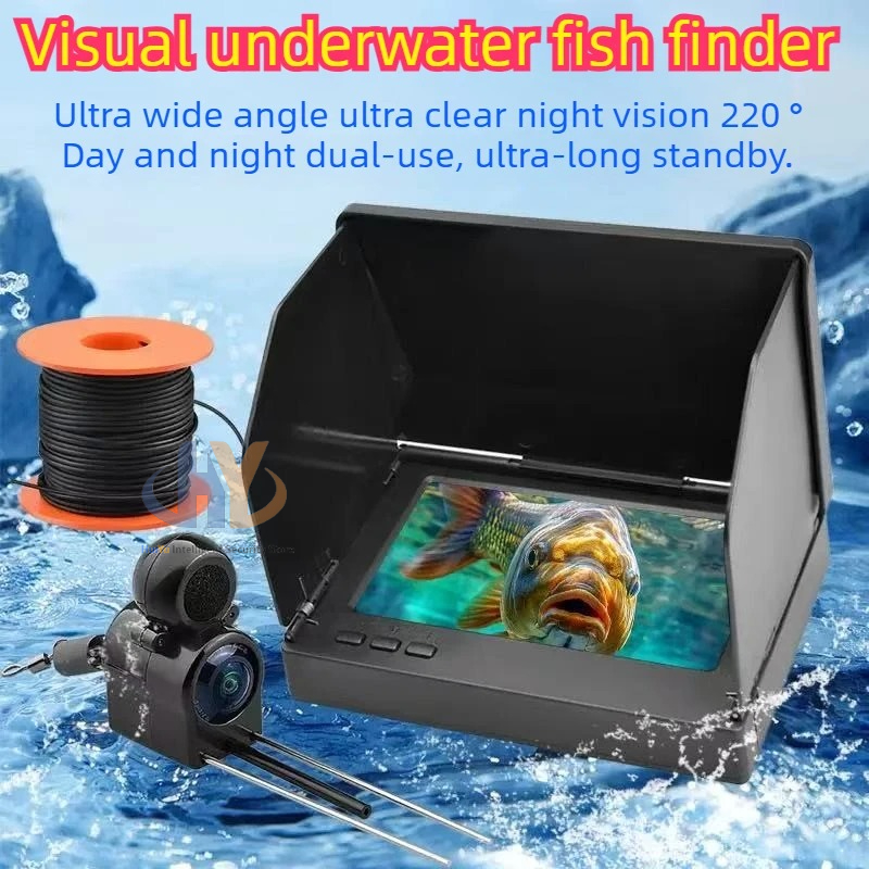 Underwater Fishing Camera 4K - กล้องมองใต้น้ำสำหรับตกปลา พร้อมจอแสดงผล มองเห็นได้ในเวลากลางคืน กันน้ำ ภาพคมชัดพิเศษ