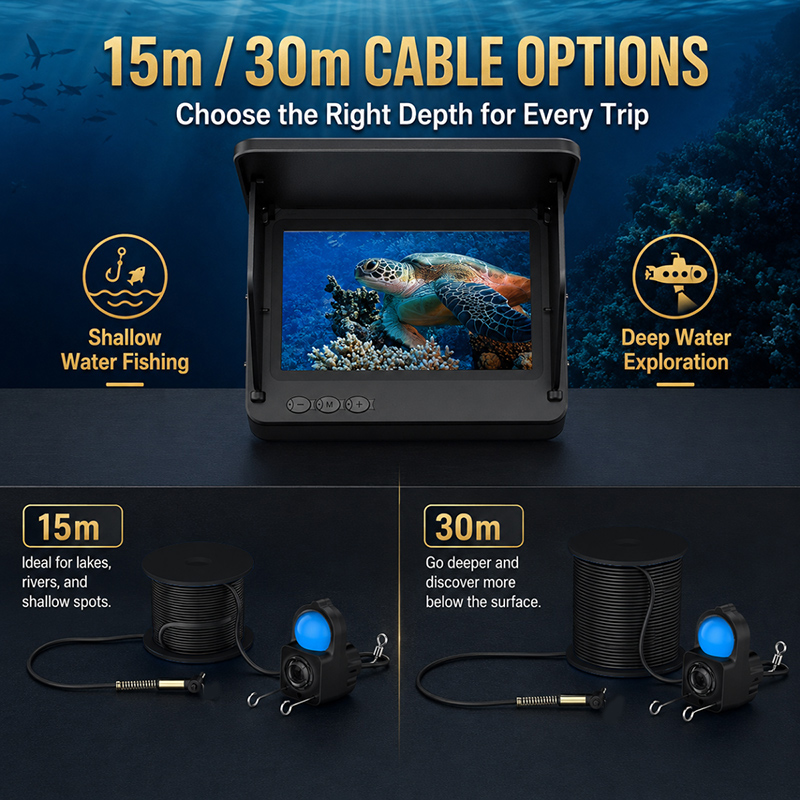 กล้องตรวจจับปลาใต้น้ำ 1080P HD - Underwater Fishing Camera 4K บทวิจารณ์และราคา
