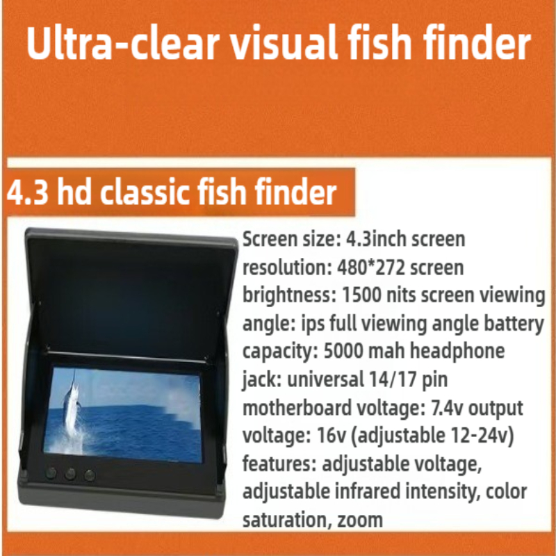 จอภาพ IPS ขนาด 4.3/5 นิ้ว อ่าน - Underwater Fishing Camera 4K บทวิจารณ์และราคา