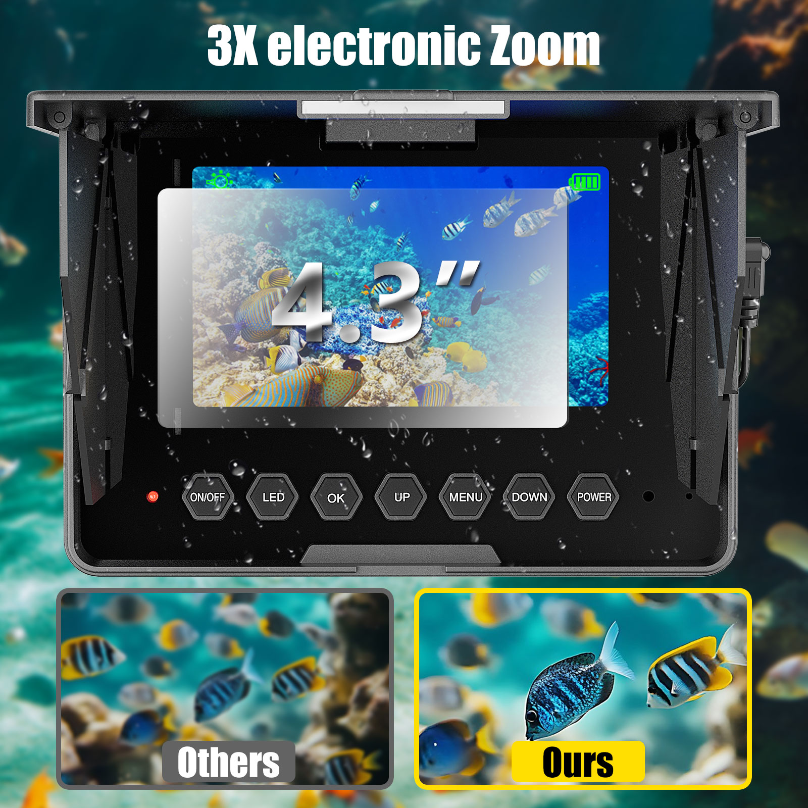 กล้องตกปลาใต้น้ำ - สายเคเบิล 1 - Underwater Fishing Camera 4K บทวิจารณ์และราคา
