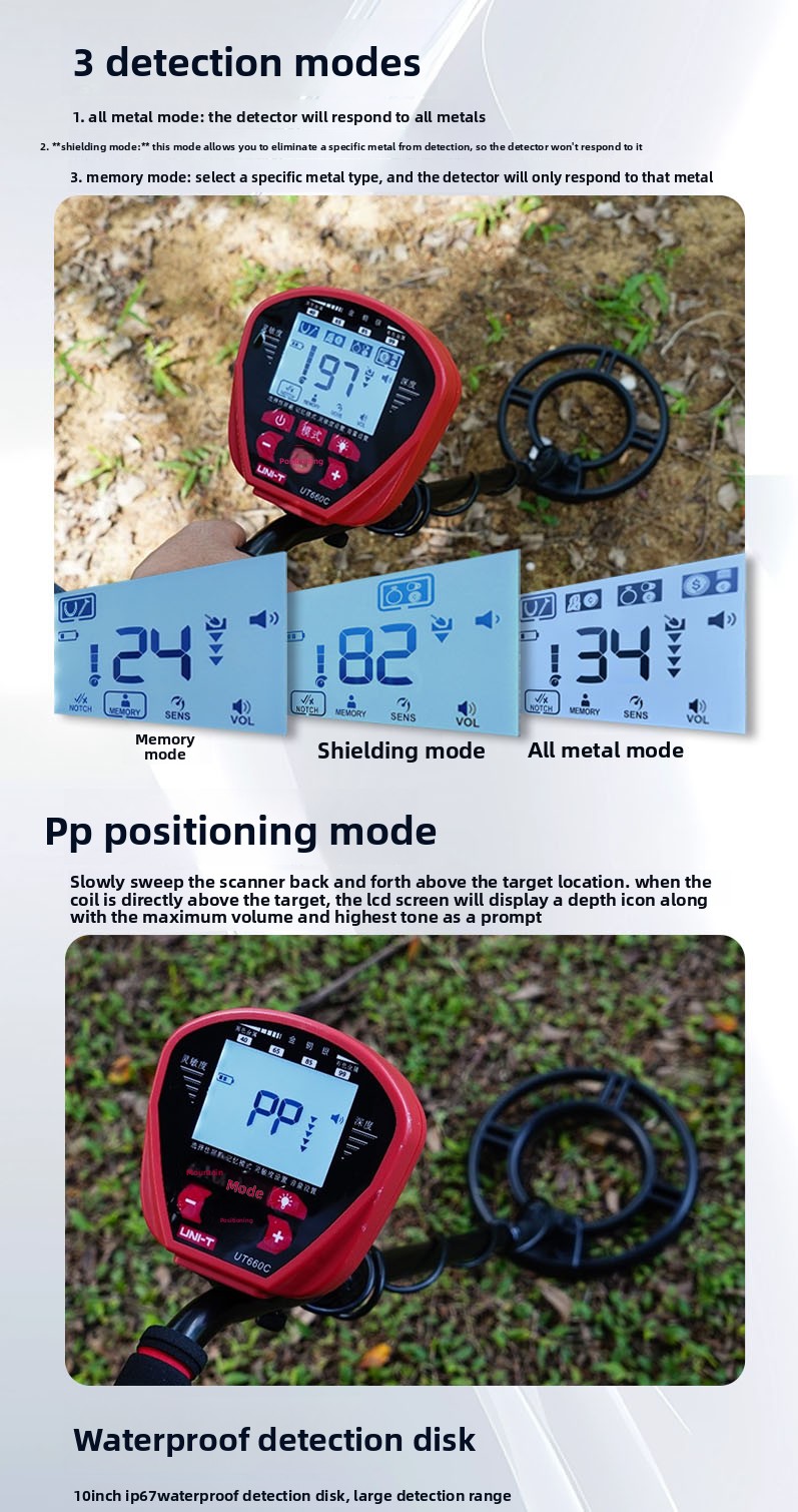 เครื่องตรวจจับโลหะอุตสาหกรรม U - Underwater Metal Detector Waterproof บทวิจารณ์และราคา