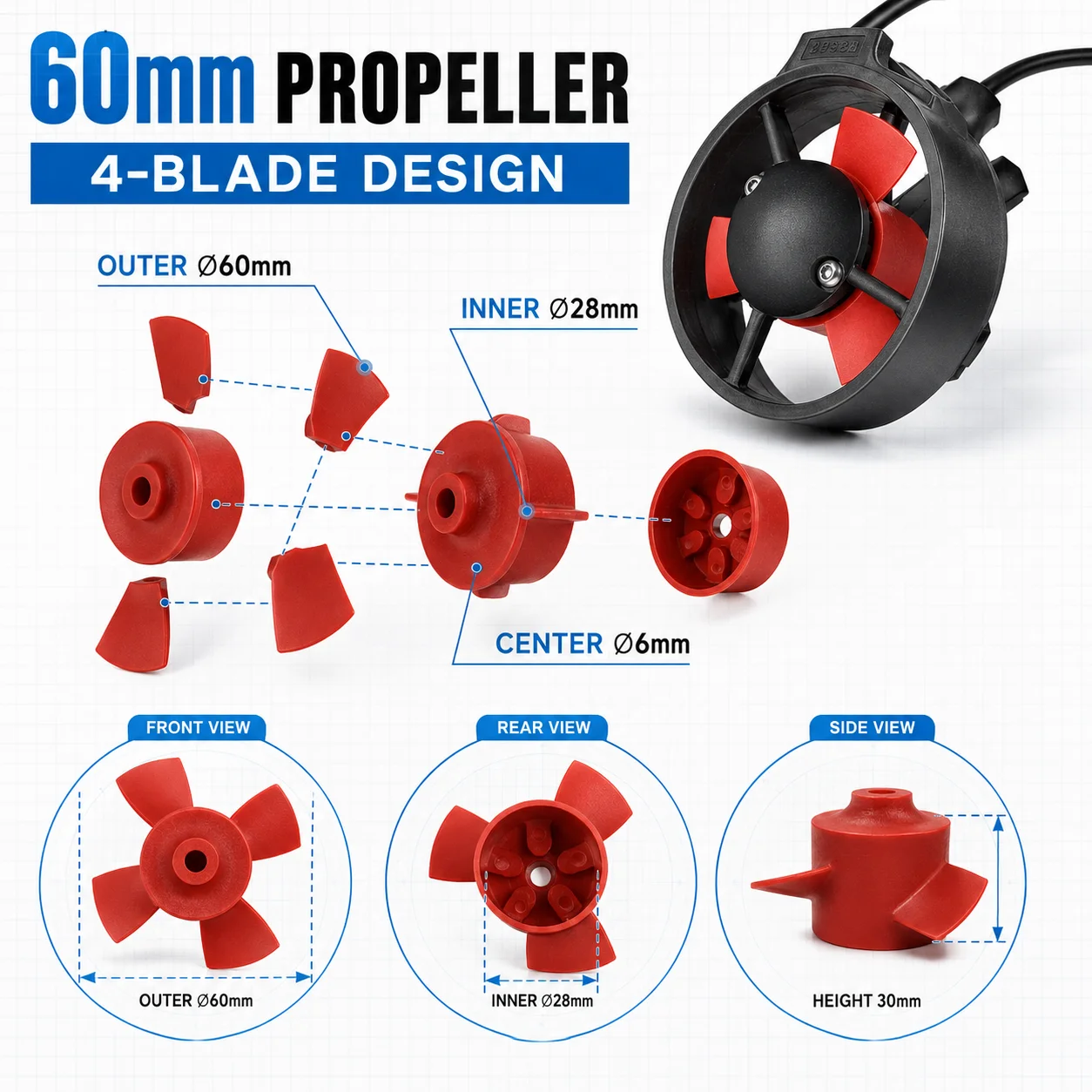 มอเตอร์ไร้แปรงถ่าน 860KV 300W  - Rov Underwater Robot Thruster บทวิจารณ์และราคา