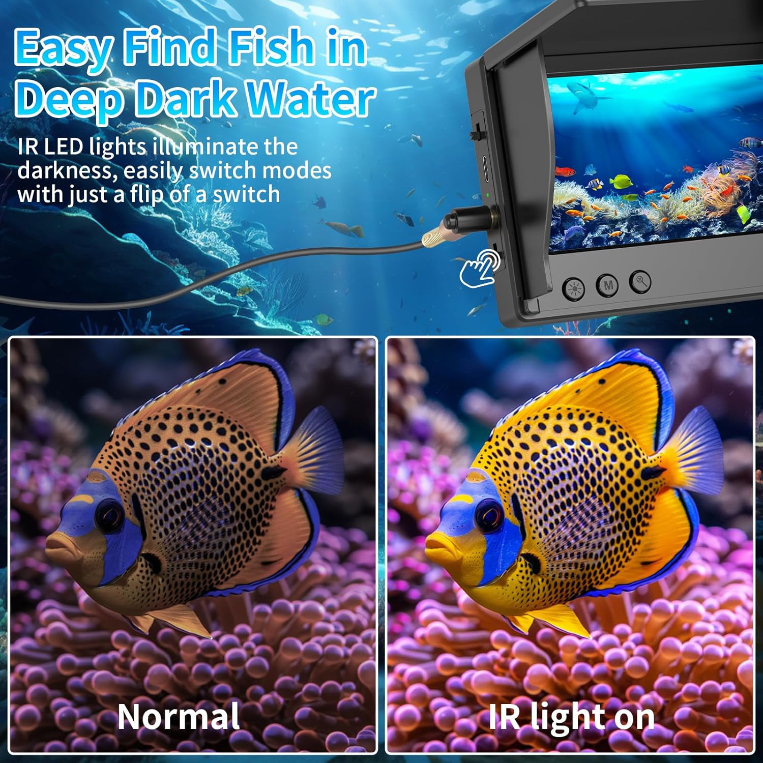 กล้องตกปลาใต้น้ำ หน้าจอ LCD 4. - Underwater Fishing Camera 4K บทวิจารณ์และราคา