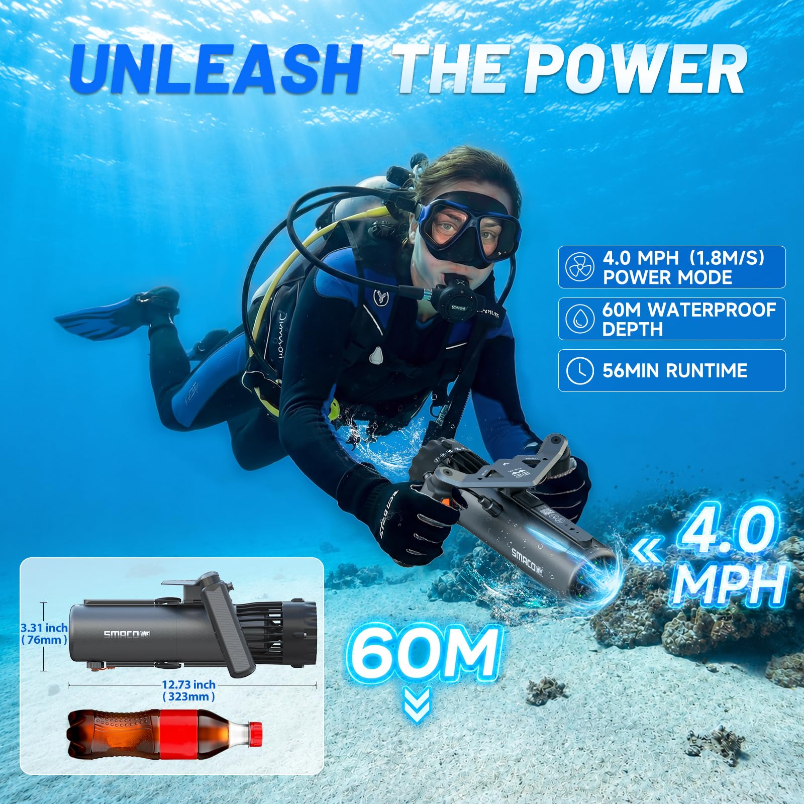SMACO สกู๊ตเตอร์ใต้น้ำ ความเร็ - Underwater Scooter Sea Scooter บทวิจารณ์และราคา
