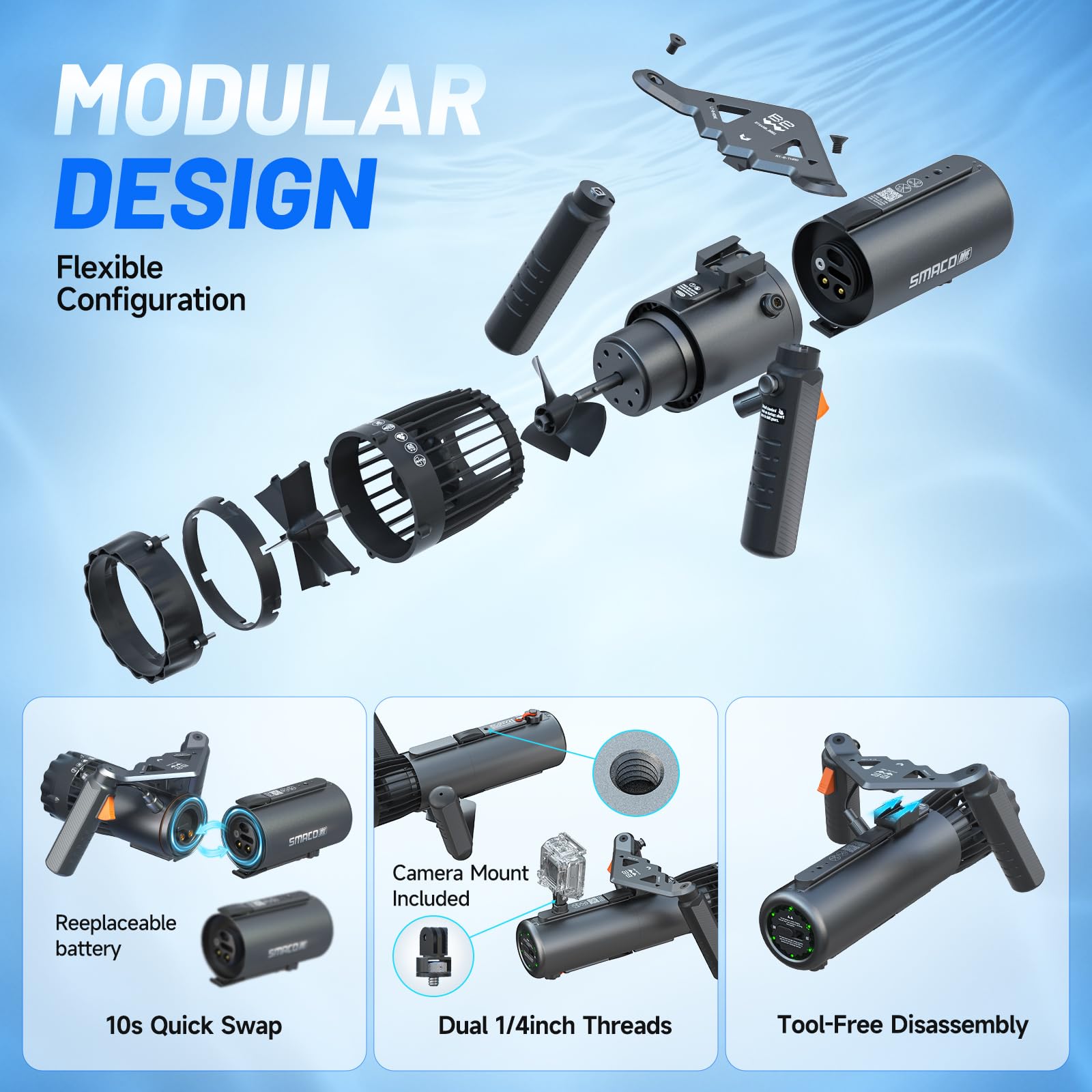 SMACO สกู๊ตเตอร์ใต้น้ำ ความเร็ - Underwater Scooter Sea Scooter บทวิจารณ์และราคา
